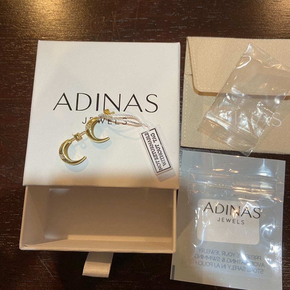 Brand new Adinas Jewels huggie earrings